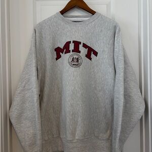 Champion Gray and Red Crewneck Sweater
